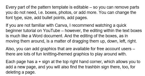 Knitting Pattern Template -- Canva Editable E-book for Pattern Writing ...