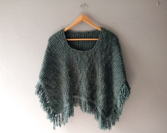 KNITTING PATTERN Easy Poncho/Poncho Pattern/Beginner Knit Pattern Poncho/Instand PDF Download Poncho/Knitted Poncho Pattern/Christmas gift