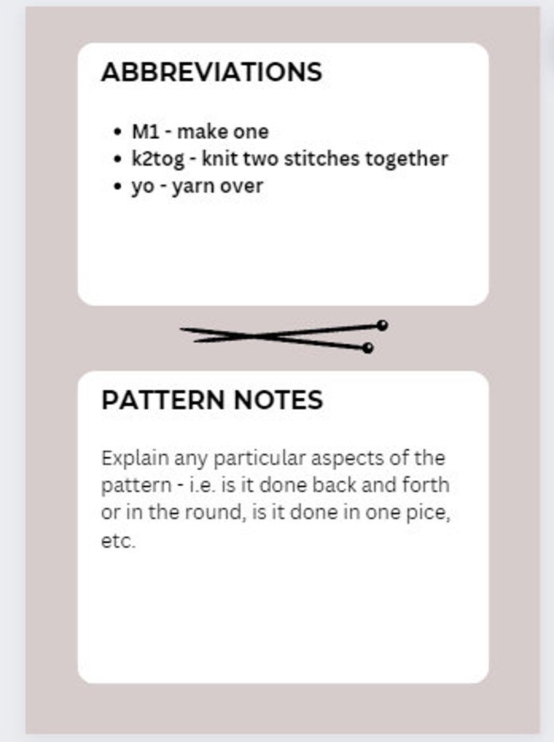 Knitting Pattern Template Canva Editable Ebook for Pattern Writing Knitting Design Tool PDF