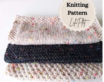 Easy Dish Cloth KNITTING PATTERN x 3/ Worsted Medium Yarn/Beginner Dishcloth Tutorial