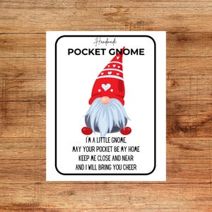 Carte de présentation de nain de poche/carte de support d'étiquette d'étiquette imprimable pour nain tricoté à la main au crochet/outil de préparation de foire d'artisanat/téléchargement instantané