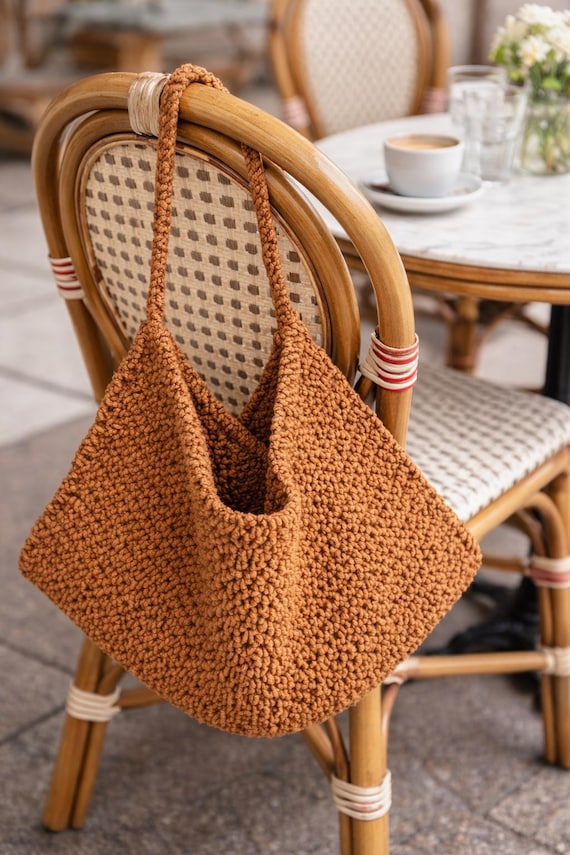 Chunky Knit Bag Pattern | Easy Beginner Tote | Japanese Style Minimalist Bag