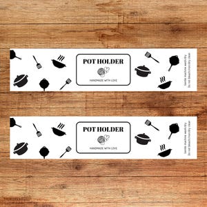 Pot Holder Wrap Label -- Trivet Label -- Instant PDF Download