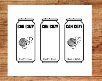 Skinny Can Cozy Template -- Tall Slim Can Cozy Display Card 2 Designs PDF -- Market Display Prep Supplies Tags Labels - Digital Download