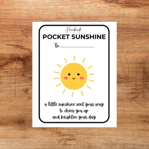 Afdrukbare Pocket Sunshine Display Card Inlay/Label Tag Backing Card voor handgemaakte haakgebreide Pocket Sun/Craft Fair Prep/Instant Download