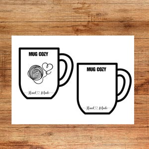 SJABLOON Afdrukbare mok gezellige displaykaart -- pdf + png-bestand -- marktdisplay prep supplies tags labels - digitale download