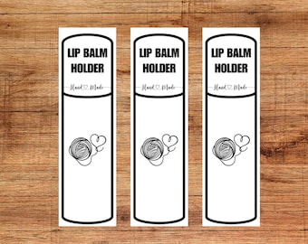 Lippenbalsemhouder displaykaart afdrukbaar – sjabloon voor chapstickhouder – benodigdheden voor ambachtelijke verkopers – pdf en png – lipbalsem gezellig tag