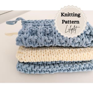 Easy Potholder KNITTING PATTERN x 3/ Super Chunky Yarn