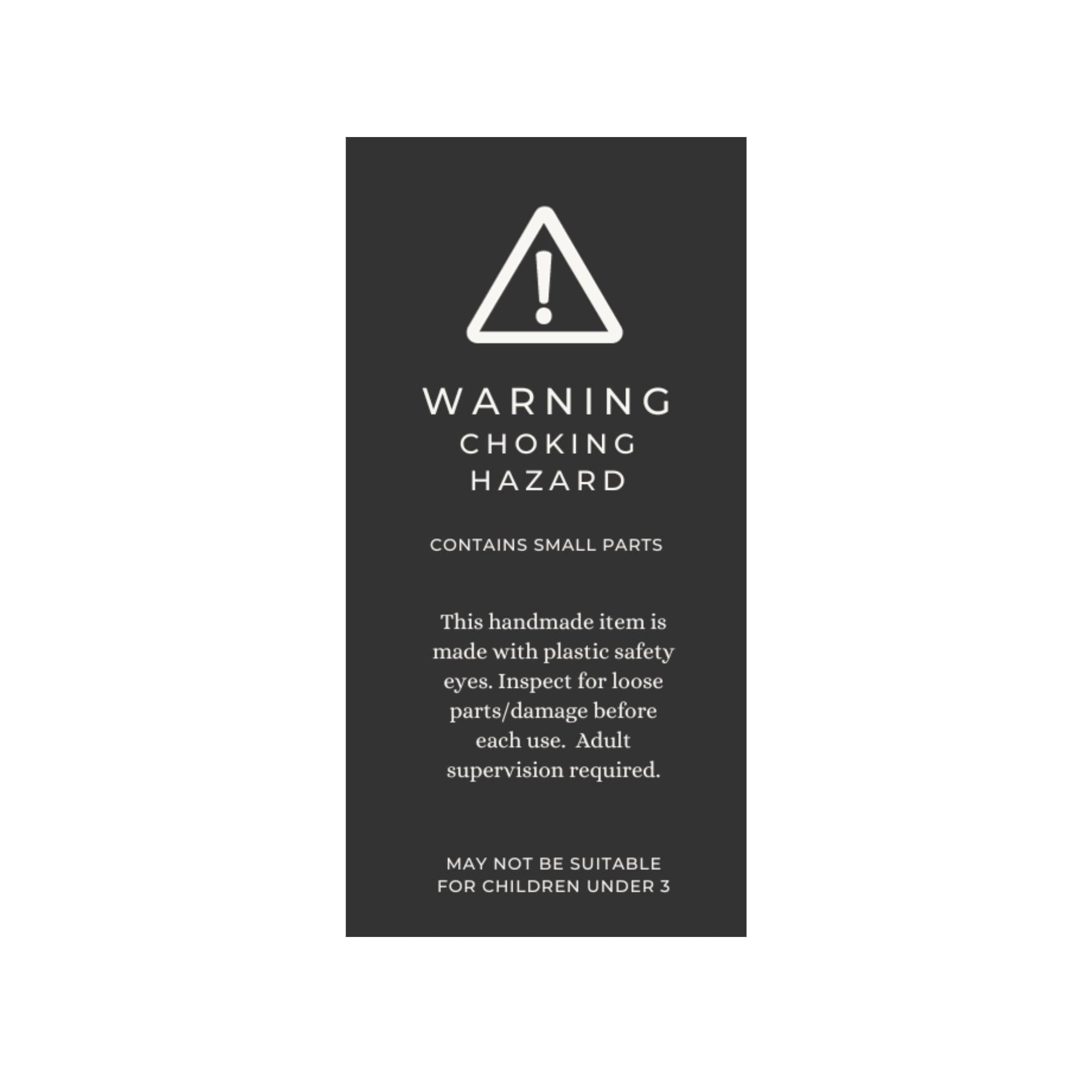Safety Eyes Warning Tag for Printing Choking Hazard Label for Plastic