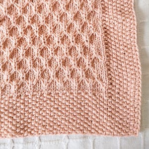 Trellis Baby Blanket KNITTING PATTERN/2 Sizes Worsted Yarn/Baby Blanket/Throw Afghan Knitting Tutorial DIY/Instant Download/Baby Shower Gift