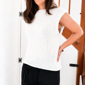 Easy Knit Summer Tee Pattern PDF, Sizes XS-4XL, Beginner Knitting Pattern, Stockinette Top, Relaxed Fit Tee, DK Yarn image 8