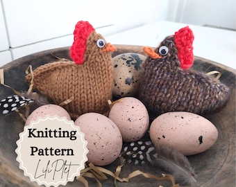 Easter Egg Chicken Cozies KNITTING PATTERN/Creme Egg Chocolate Cover/Chocolate Favors/Easy Beginner Knitting Pattern/Instant PDF Download