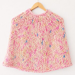 Easy Poncho Knitting Pattern | One Piece Knit Flat | Quick Beginner Poncho | 20 mm Needles | Sizes S-2XL