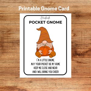 Pocket Gnome Display Card/Printable Tag Label Backing Card For Handmade Crochet Knitted Gnome/Craft Fair Prep Tool/Instant Download