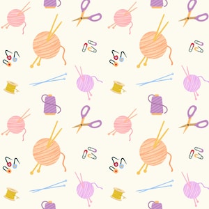 Geschenkpapier für Strickerinnen, Garn-Shop-Zubehör, Woll-Shop-Zubehör, Strickthema-Digital-Papier, Garnverkäufer-Versorgung Kommerzieller Gebrauch