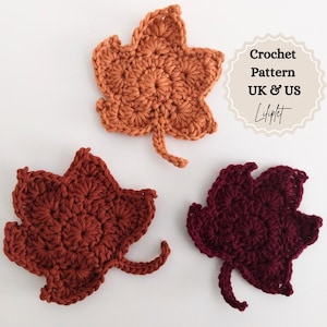 Maple Leaf Crochet Pattern - PDF Instant Download  - Crochet Leaf Motif Appllique