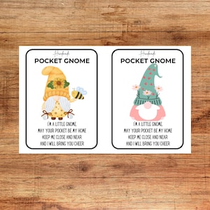 Pocket Spring Gnome Display Card/Printable Tag Label Backing Card For Handmade Crochet Knitted Gnome/Craft Fair Prep Tool/Instant Download