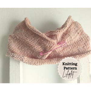 KNITTING PATTERN Cowl Scarf For Beginners/Easy Scarf Knit Pattern/Infinity Scarf Tutorial/PDF Scarf Pattern