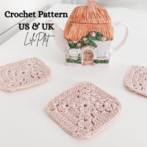 Granny Square Coasters CROCHET PATTERN - Instant PDF Download