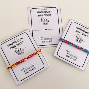 Tarjeta de presentación de pulseras de la amistad para imprimir - Etiquetas para pulseras de la mejor amiga hechas a mano/Embalaje/Plantillas para exhibiciones en el mercado de artesanías/Descarga digital en PDF