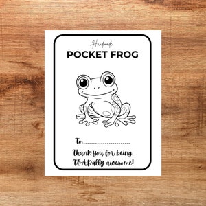 Pocket Frog Display Card Inlay/afdrukbare Tag Label Backing Card voor handgemaakte gehaakte Pocket Frog/Craft Fair Prep Tool/Instant Download