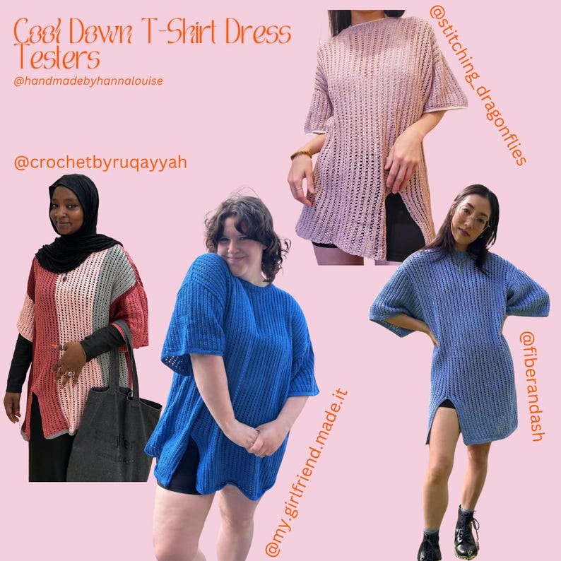 Crochet T-Shirt Dress/Oversized T-Shirt PDF Pattern (Cool Down T-Shirt Dress) image 8