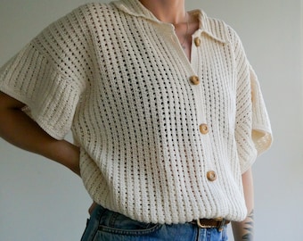 Crochet Button Up PDF Pattern (Jebel Button Up)