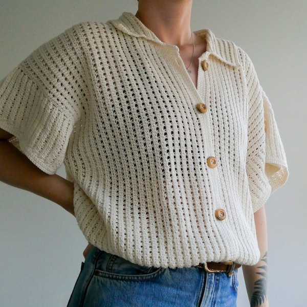 Patrón PDF de botón de crochet (Jebel Button Up)