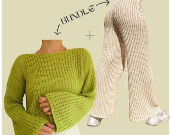 Crochet Pants+Shirt PDF Pattern Bundle (Cool Down Pants & Shirt)