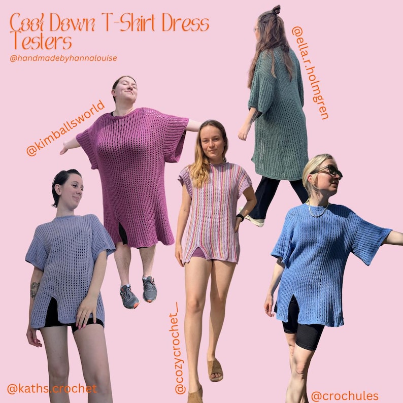 Crochet T-Shirt Dress/Oversized T-Shirt PDF Pattern (Cool Down T-Shirt Dress) image 10