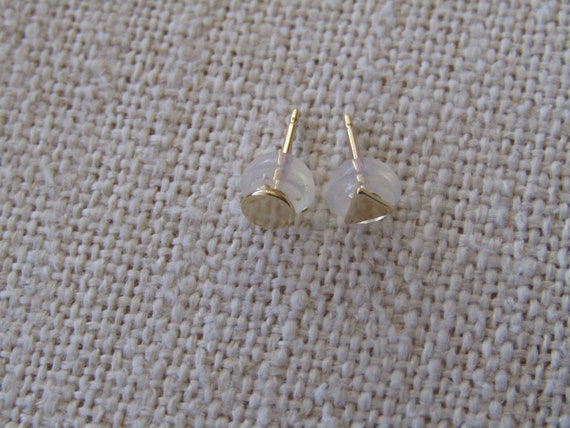 Vintage 14k Yellow Gold Geometric Earrings - image 5