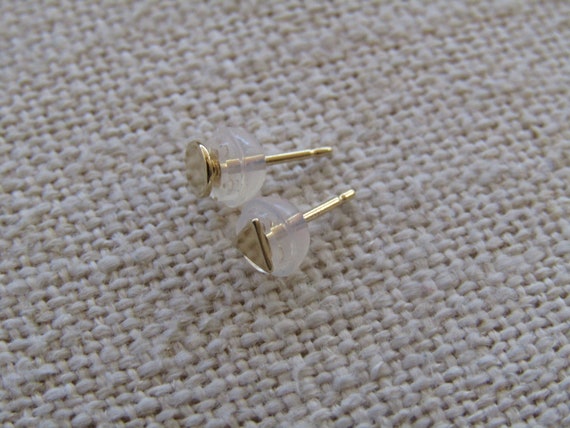 Vintage 14k Yellow Gold Geometric Earrings - image 4