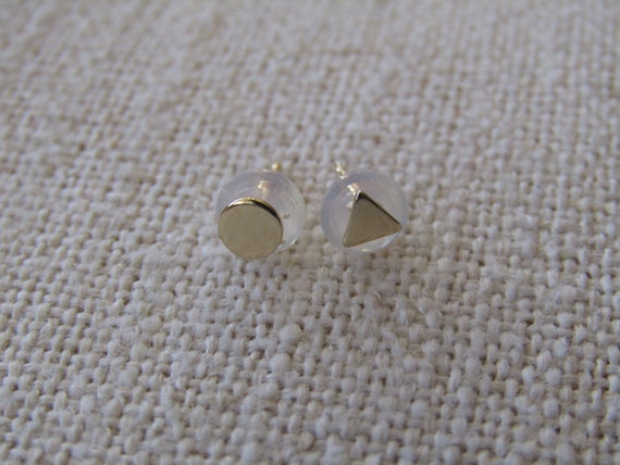 Vintage 14k Yellow Gold Geometric Earrings - image 6