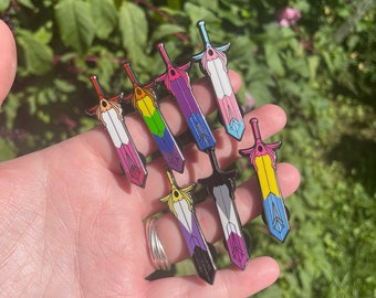 Enamel Pride Sword Pin
