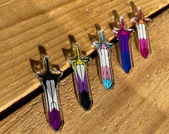 Acrylic Pride She-Ra Sword Pins *B Grade*