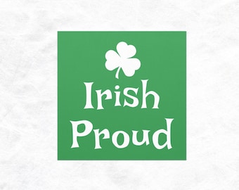 Calamita per auto con scritta "Irish Proud", adesivo per il giorno di San Patrizio, decorazione con trifoglio