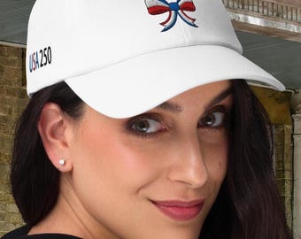 Vaterländischer Bogen USA 250 Hut, gestickte Amerika 250 Kappe, Kokette 250-jähriges Jubiläumsgeschenk