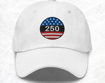 Cappello ricamato America 250, berretto da baseball con bandiera americana per il 250° anniversario, abbigliamento per il Giorno dell'Indipendenza