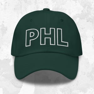 Gorra bordada con código de aeropuerto de Filadelfia PHL, regalo de fútbol de los Eagles, gorra de béisbol de la ciudad natal de Filadelfia