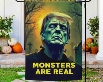 Trump Frankenstein Halloween Flag,  Fall Garden Flag,  Spooky Porch Decor