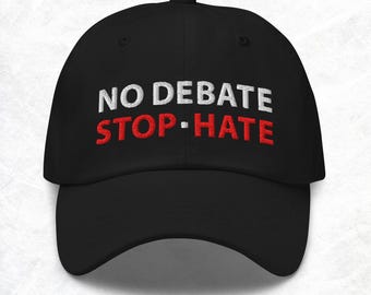 Cappello ricamato Stop Hate, berretto da baseball di sinistra, abbigliamento di protesta anti-Trump