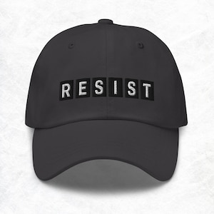 Resist Trump Hat, Anti Trump Embroidered Hat, Anti Maga Protest Hats, Anti Trump Merch, Democrat Baseball Cap, Democracy Protest Dad Hat