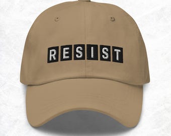 Cappello ricamato Resist, berretto da baseball di protesta anti-Trump di sinistra