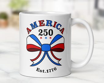 Amerika 250 Becher, Vaterländische Kaffeetasse zum 250-jährigen Jubiläum, 1776 2026 Americana Geschenk