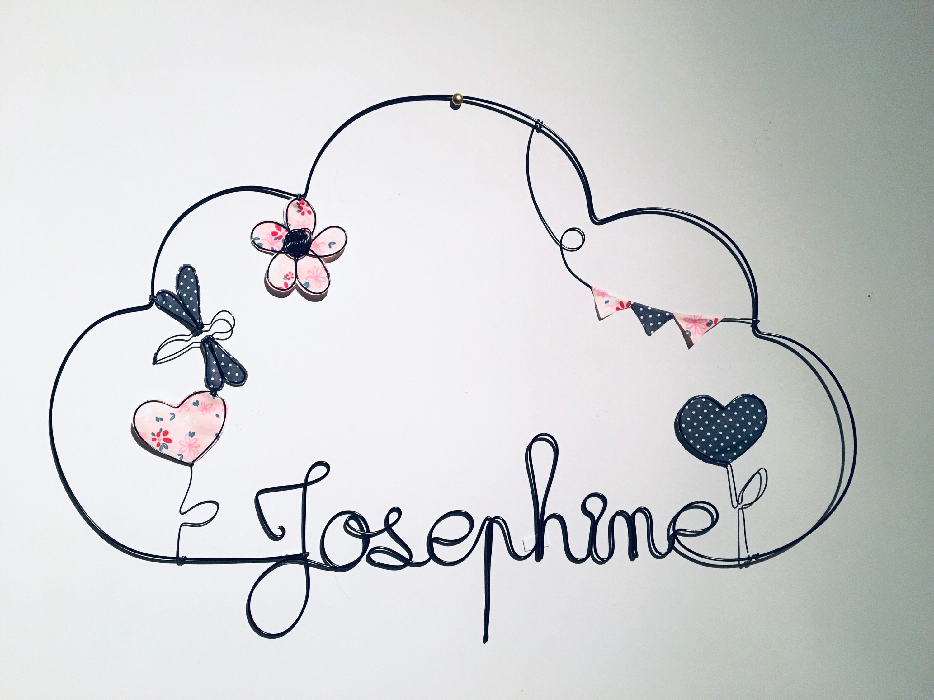 Nuage Prénom Fil Alu, Nuage Personnalisé, Cadeau de Naissance, Anniversaire, Décoration Chambre, Béb