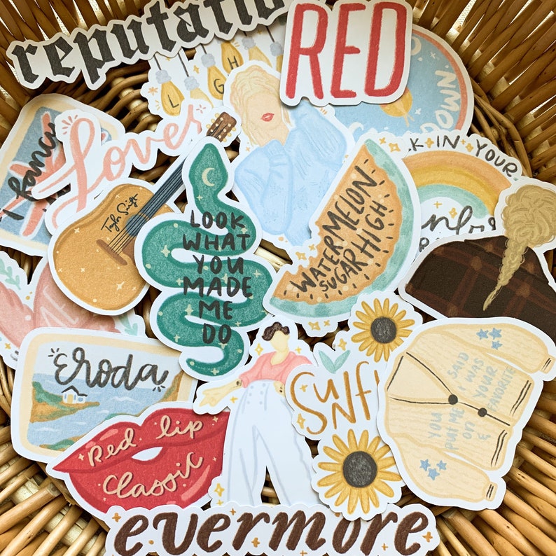 Mix & Match - Create Your Own Sticker Pack - 10 Stickers - Taylor Swift, Harry Styles Laptop Stickers - Swiftie, Fine Line Stickers Gift 