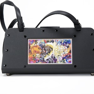 Bolsos artísticos hechos a mano, cuero vegano, carteras con pintura original, Indigo Art, (bolsos únicos, de lujo, pintados, premium y de diseño)