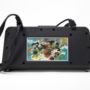 Bolsos artísticos hechos a mano, cuero vegano, carteras con pintura original, Indigo Art, (bolsos únicos, de lujo, pintados, premium y de diseño)