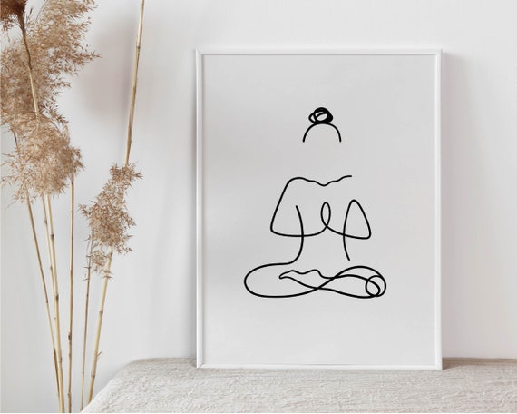 Meditation Wall Art Minimal Wall Decor Line Art Meditation Line Drawing Yoga Lotus Pose Wall Art Minimal Yoga Poster Printable Etsy Canada