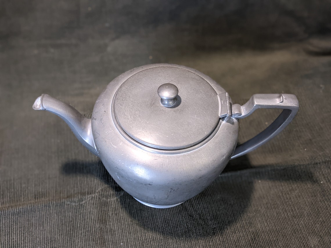 Awesome Wallace Bros Silver Pewter Teapot with Hinged Lid Etsy